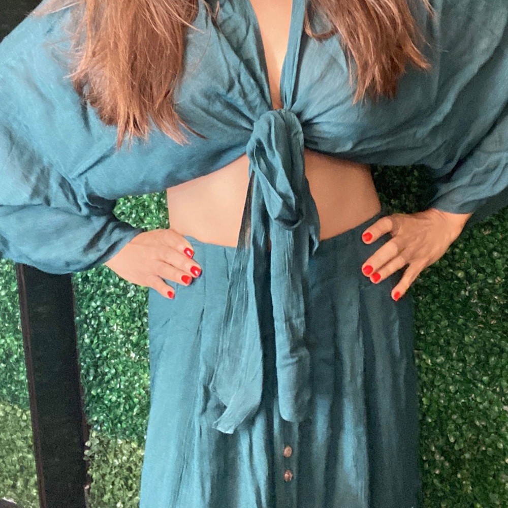 Bottle Green CheeseCotton skirt & top set - Picture 4 of 4